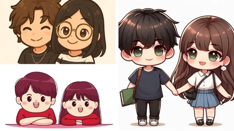 Ảnh avatar đôi chibi cute siêu dễ thương cho các cặp đôi