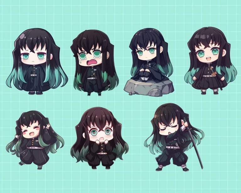 Ảnh Muichirou chibi dễ thương nhất cho fan Demon Slayer