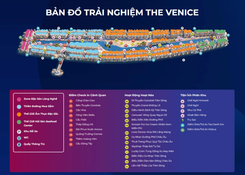 Bản đồ Grand World Hưng yên giúp du khách dễ dàng di chuyển