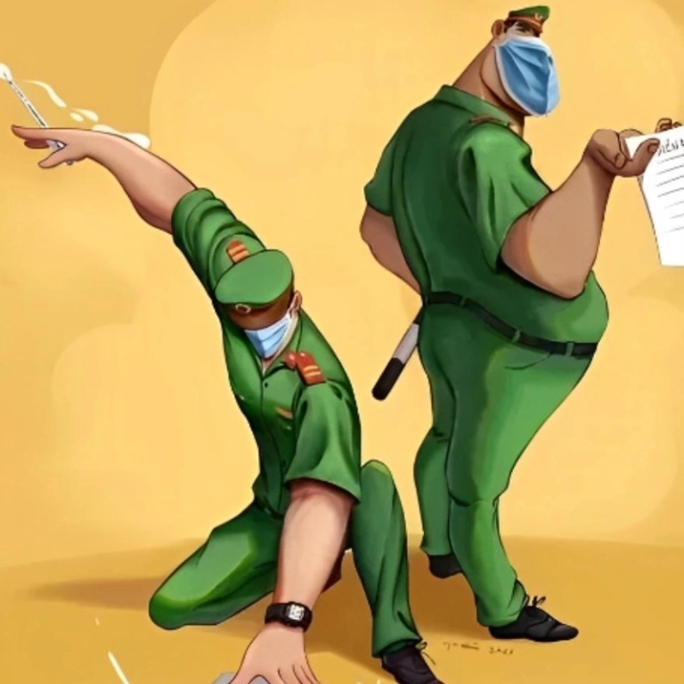 Meme công an bùng nổ hài hước qua bộ ảnh nghệ thuật mới