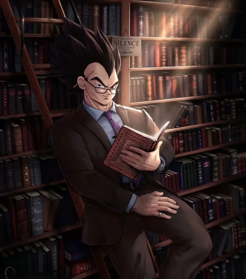 Vegeta reading book sẽ làm bạn thấy thích thú với những pha hành động mới