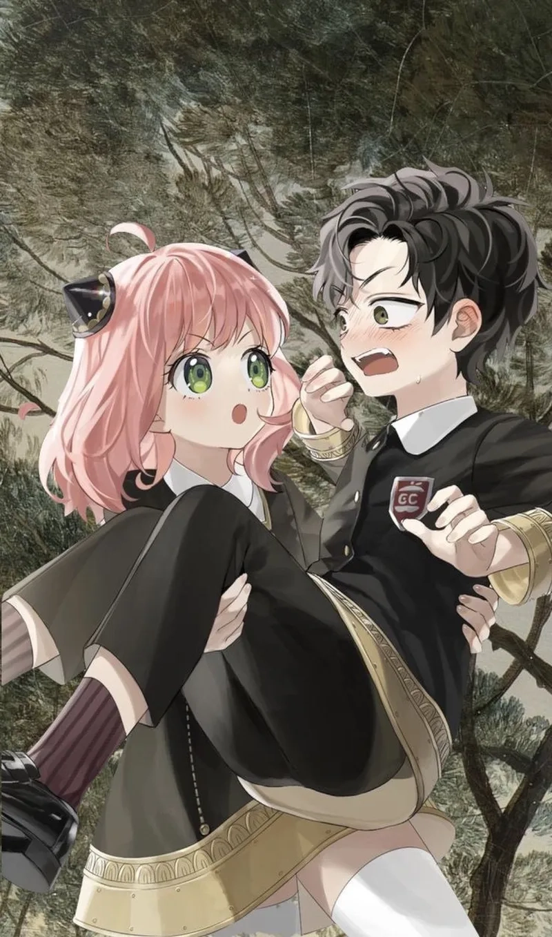 Cặp đôi Damian Anya trong ảnh anime đẹp lung linh