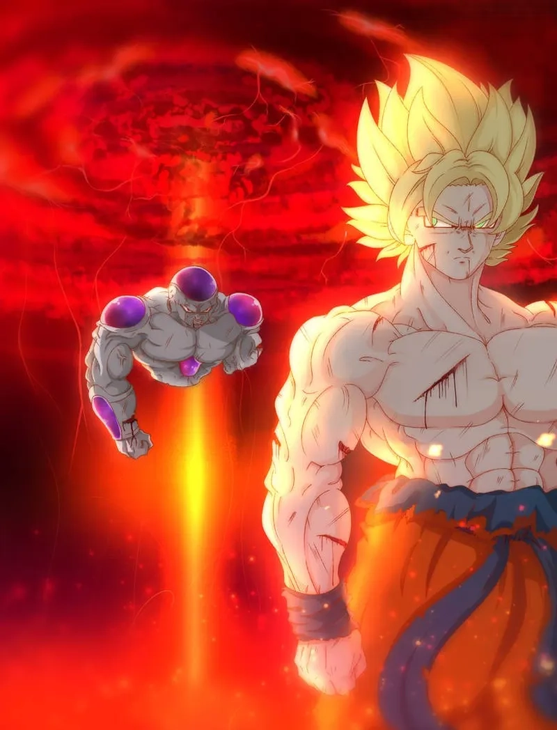 SSJ Goku vs Frieza là một trận đấu hoành tráng với những pha chiến đấu ấn tượng
