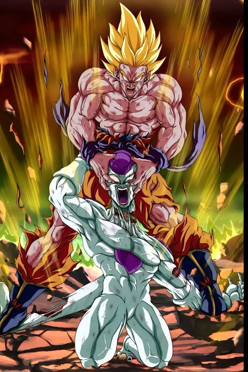 Trận chiến Super Saiyan Goku vs Frieza đầy kịch tính trong Dragon Ball