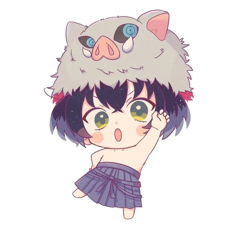 Bộ sưu tập Inosuke chibi cực hot cho fan Demon Slayer