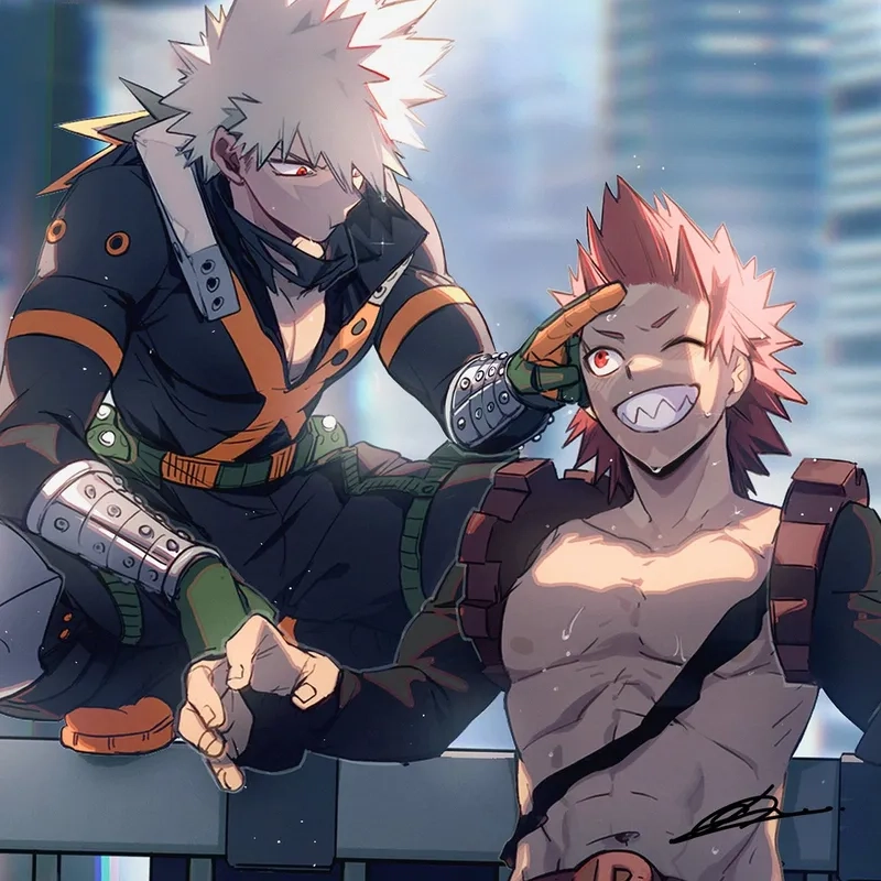 Eijiro Kirishima x Bakugou là tình bạn mạnh mẽ được thể hiện qua những trang truyện tuyệt vời