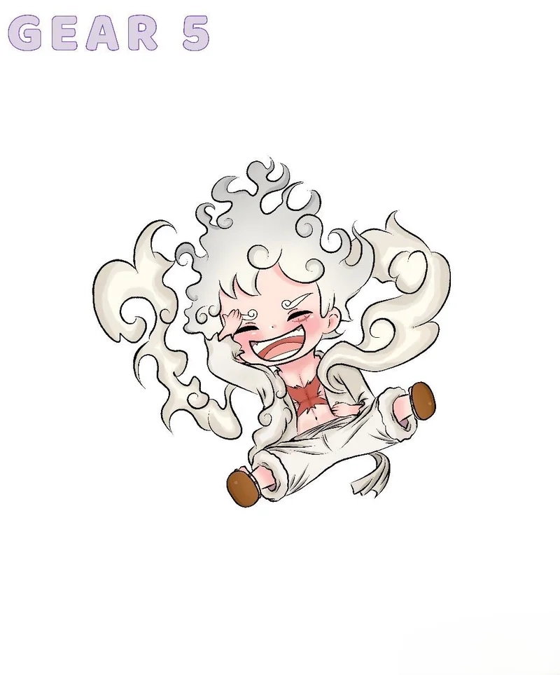 Khám phá tạo hình luffy chibi gear 5 mới toanh siêu cute