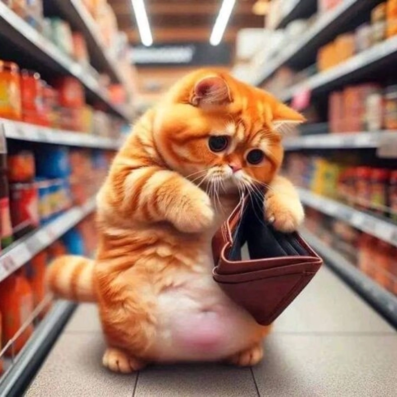 Meme ví hết tiền thể hiện tình trạng cháy túi cuối tháng