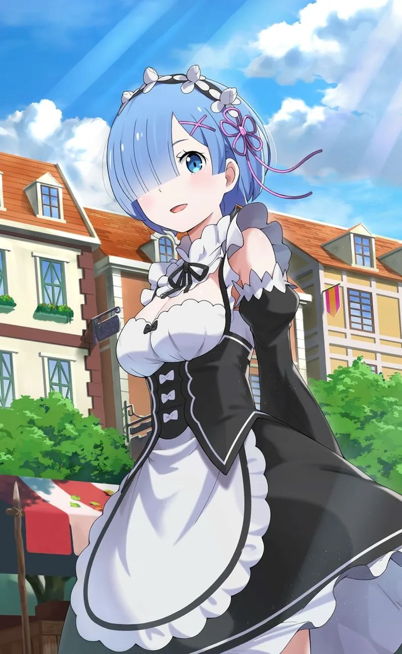 Rem long hair là hình ảnh đẹp nhất trong anime