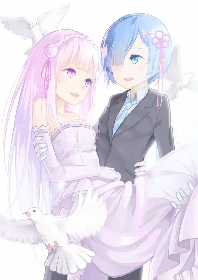 Emilia x Rem là cặp đôi khiến fan không thể rời mắt