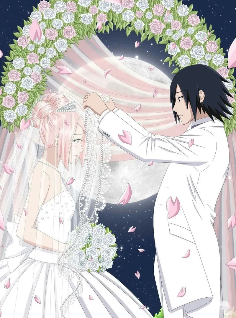 Hé lộ đám cưới của Sakura và Sasuke trong manga