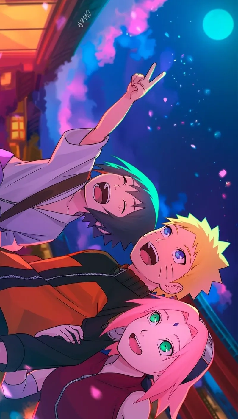Cả nhóm Naruto Uzumaki Sakura Haruno Sasuke Uchiha đều có mặt