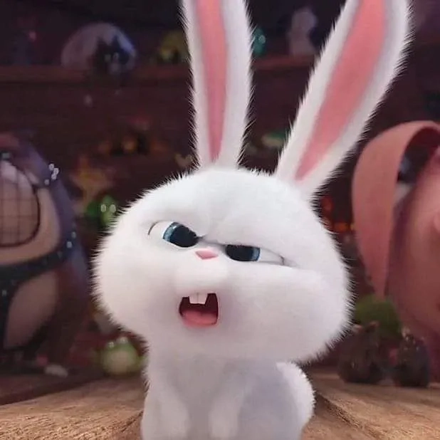 Thỏ trắng Snowball biểu tượng hoạt hình dễ thương không thể bỏ qua