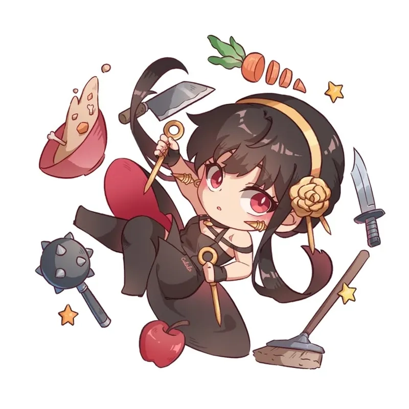 Yor chibi phiên bản siêu dễ thương của Yor Forger