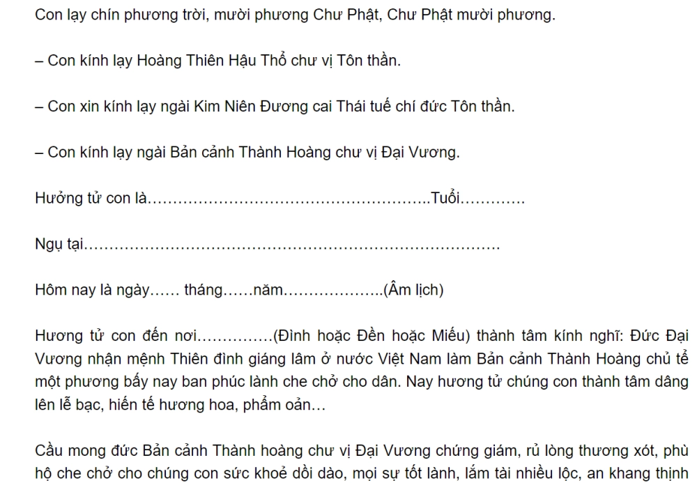Văn khấn tại Đền Voi Phục, lời cầu xin bình an cho gia đình và tổ tiên