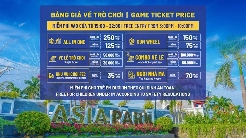 Tìm hiểu nhanh vé công viên châu á asia park hôm nay