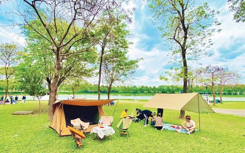 Gợi ý địa điểm cắm trại công viên yên sở gần trung tâm