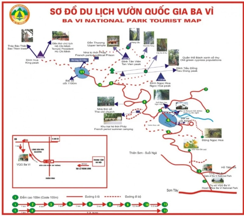 Xem vườn quốc gia ba vì map để dễ dàng tìm đường khám phá