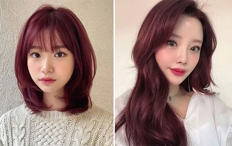 Màu tóc đỏ tím trầm đẹp dịu dàng quyến rũ