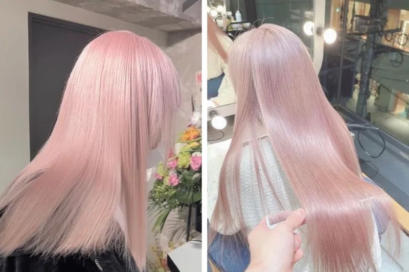 Nhuộm tóc hồng pastel tone màu được giới trẻ săn đón