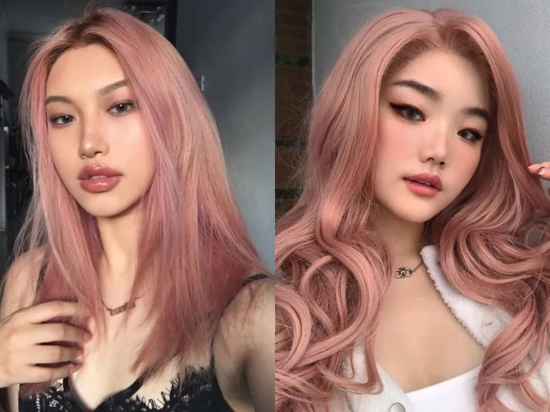Nhuộm tóc màu nâu hồng giúp bạn nổi bật hơn