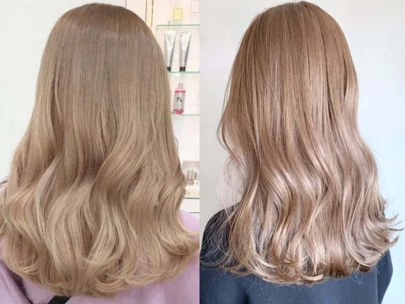Nâu trà sữa ánh tím điểm nhấn độc đáo cho mái tóc