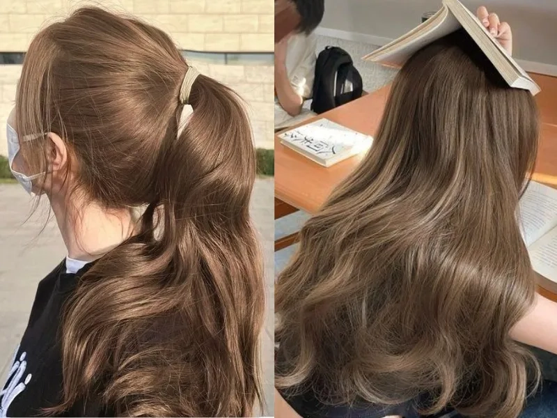 Tóc màu nâu trà sữa không tẩy bí quyết nhuộm đẹp an toàn