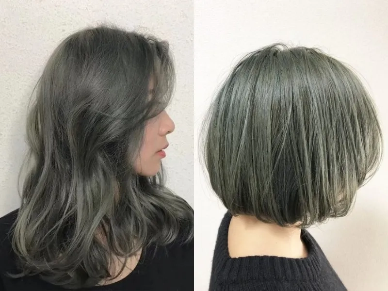 Màu nâu lạnh ánh rêu khói phong cách Hàn Quốc
