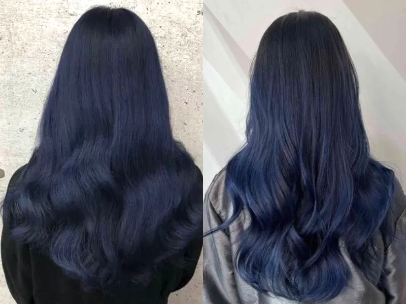 Tóc màu xanh đen nữ giúp nàng thêm phần nổi bật