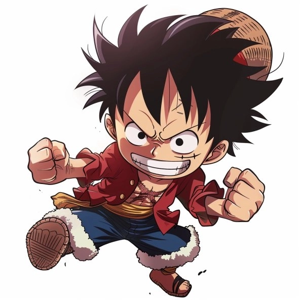 Luffy wano chibi trang phục nhật dễ thương