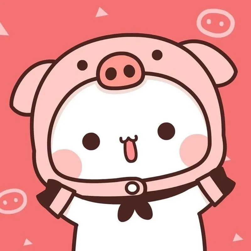 Hình heo con dễ thương chibi siêu đáng yêu