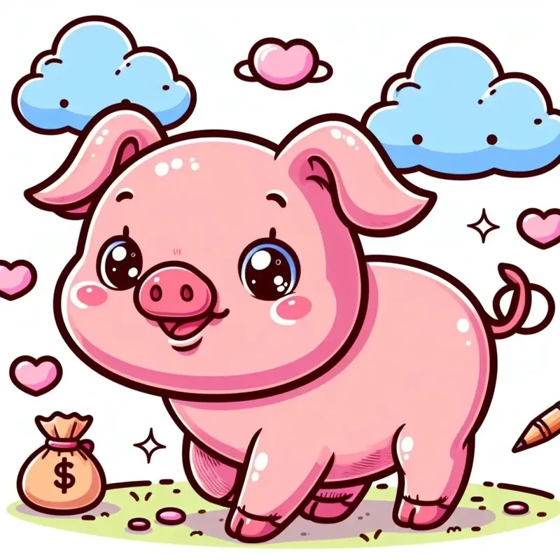 Con lợn chibi mập ú dễ thương ngọt ngào