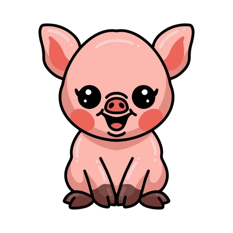 Hình heo chibi bé nhỏ dễ thương cuốn hút