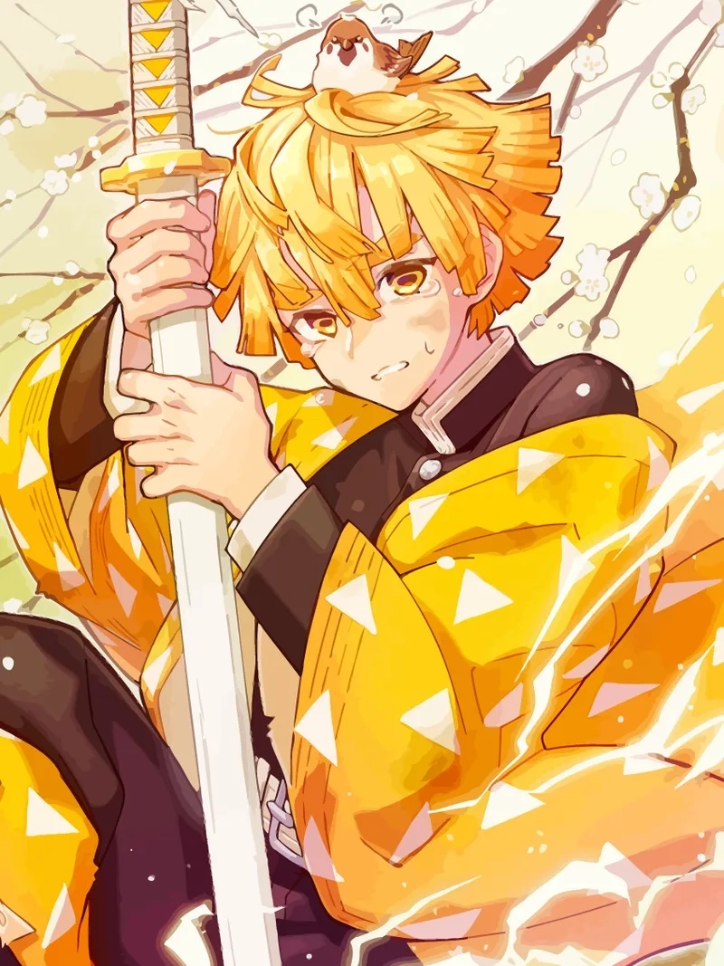 Hình zenitsu ngầu mang vibe chiến đấu đầy ấn tượng.