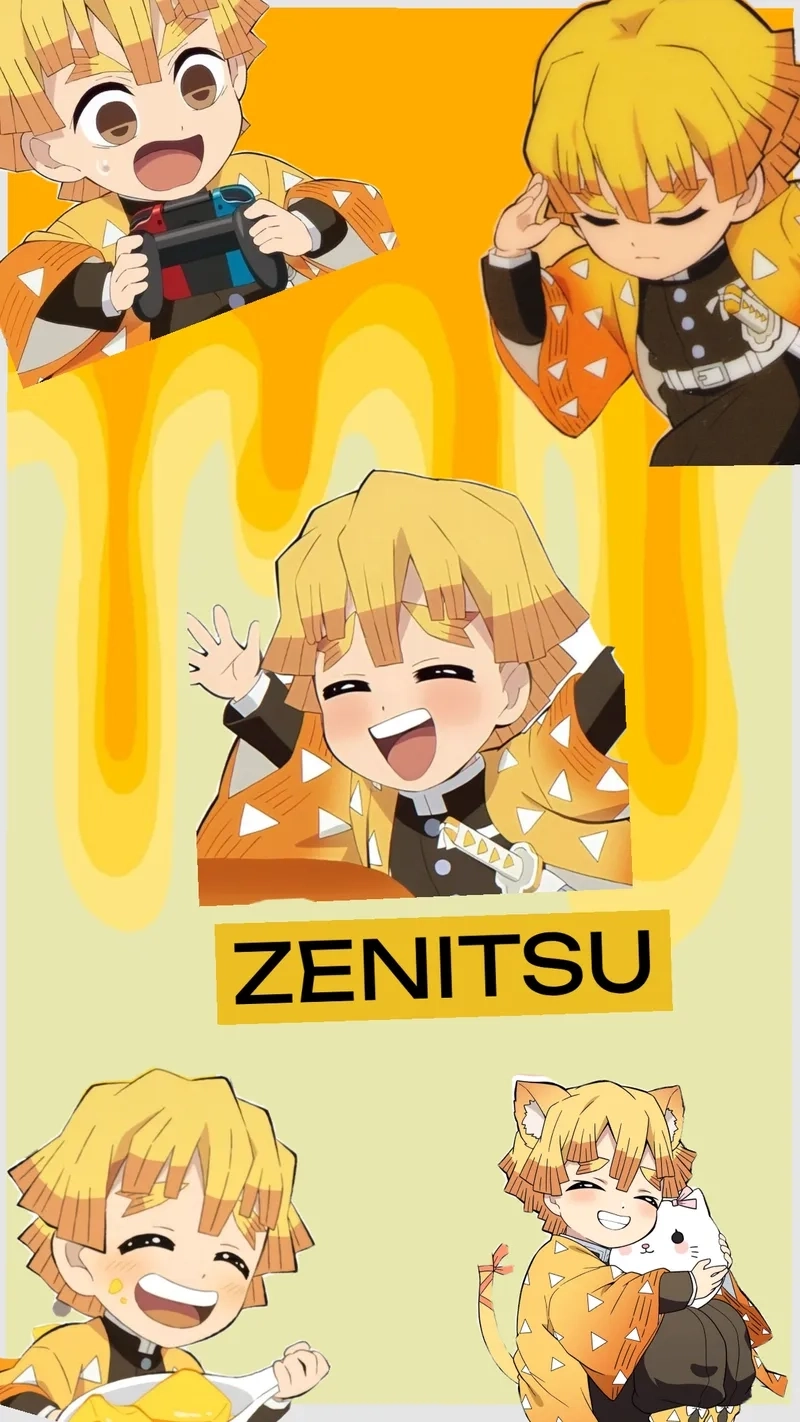 Hình nền zenitsu cute mang lại cảm giác dễ thương và tươi sáng.