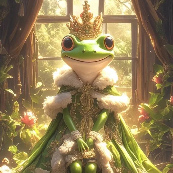 Con ếch hoạt hình dễ thương khiến người xem cảm thấy vui vẻ.