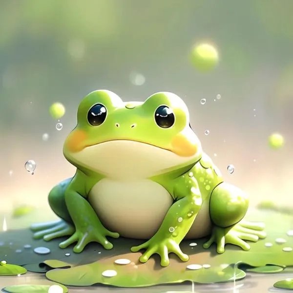 Hình nền con ếch mang lại không gian tươi vui và nhẹ nhàng.