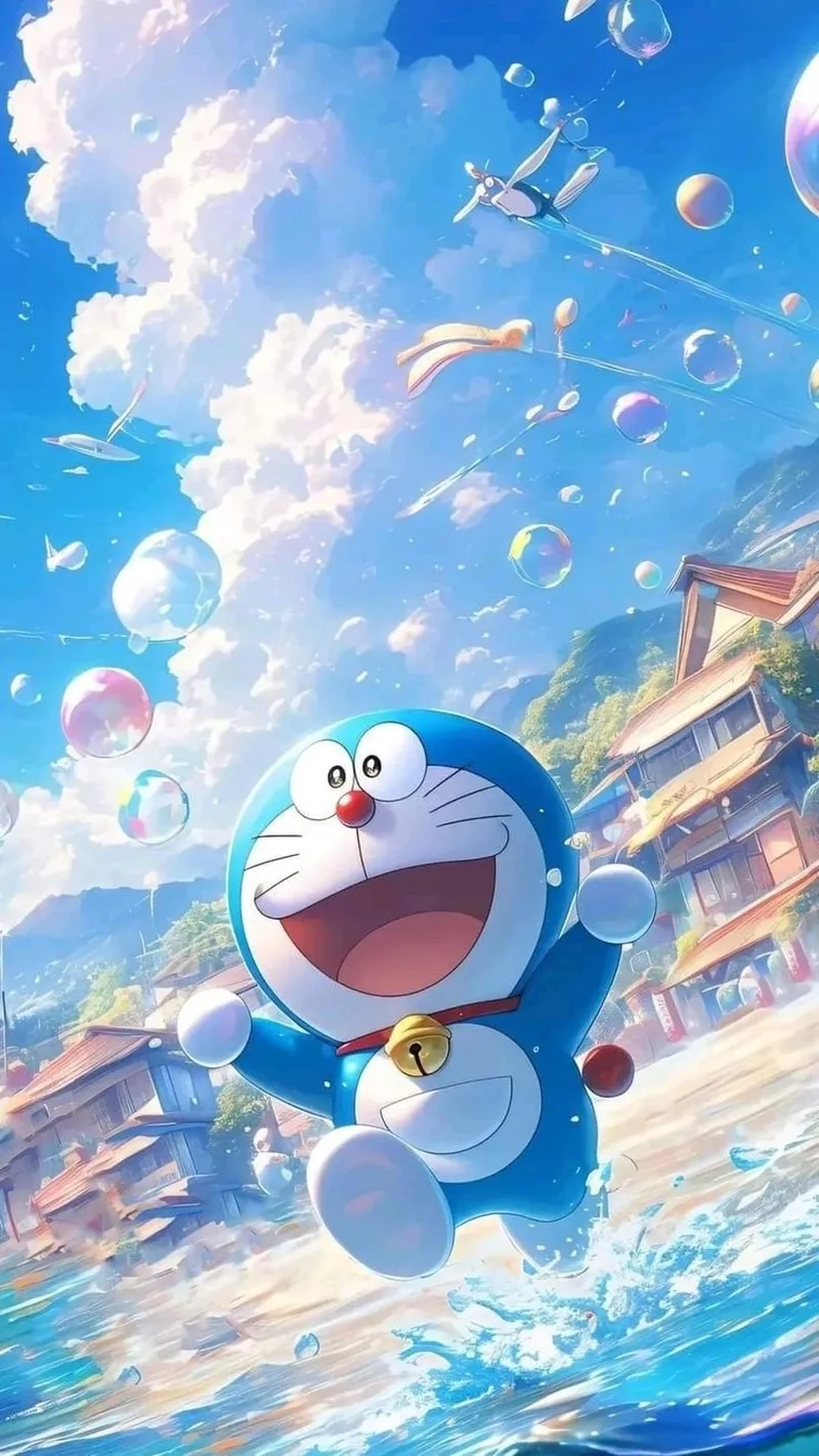 Hình nền doraemon cute mang lại cảm giác dễ thương và vui vẻ.