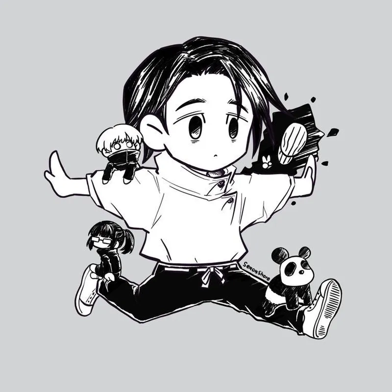 Yuta chibi character được biến tấu nhiều kiểu.