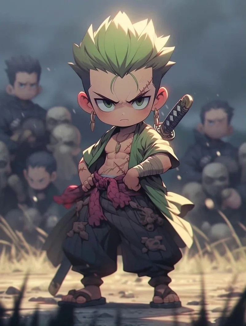 Zoro chibi PNG tiện dùng cho thiết kế và chỉnh sửa ảnh.