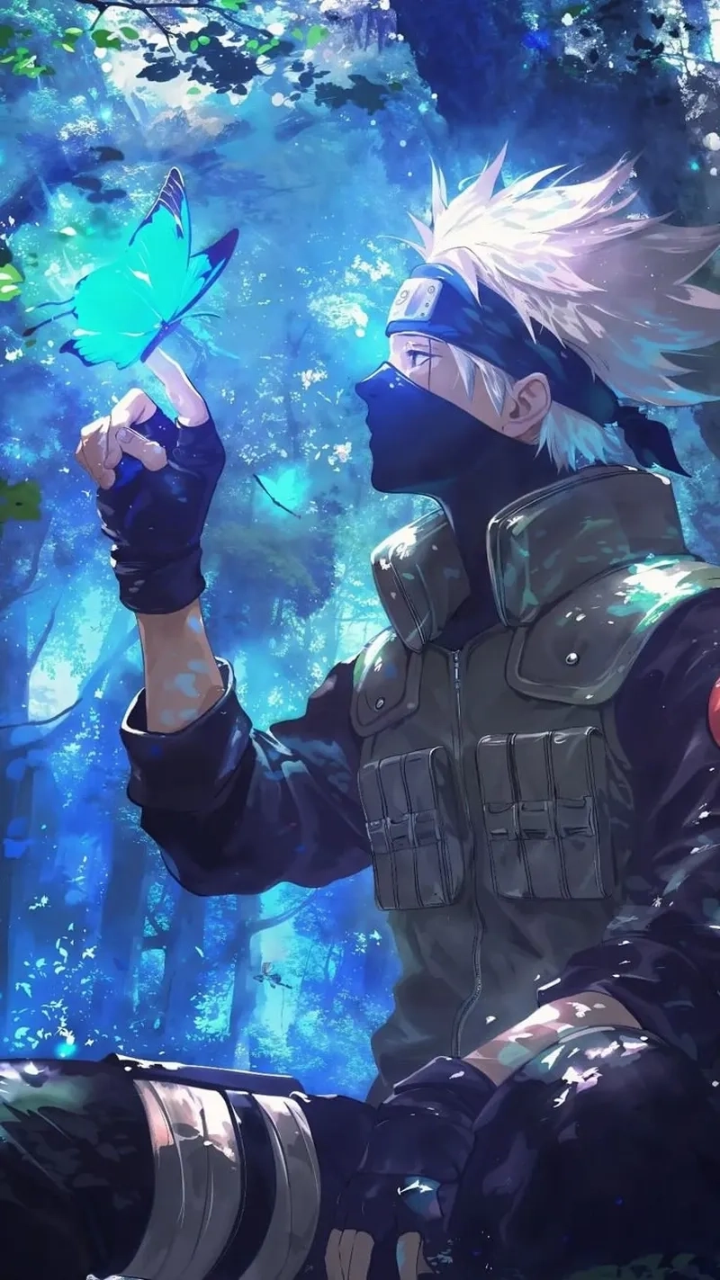 Hatake Kakashi anime thể hiện phong thái điềm tĩnh và bí ẩn.
