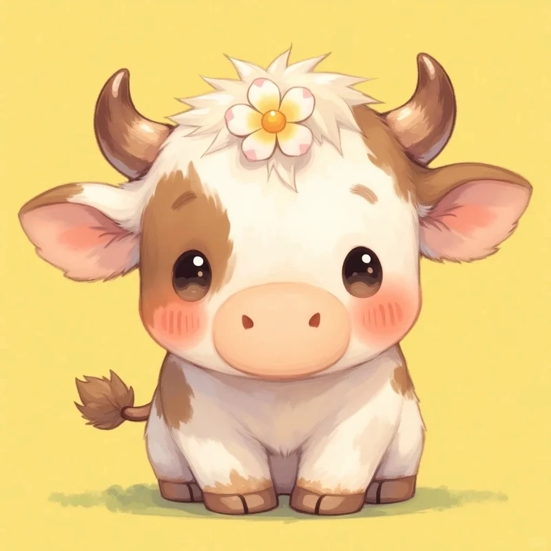 Tải ngay bò chibi icon siêu cute cho điện thoại