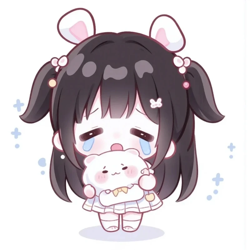 Tải ngay chibi khóc sticker dễ thương cho chat