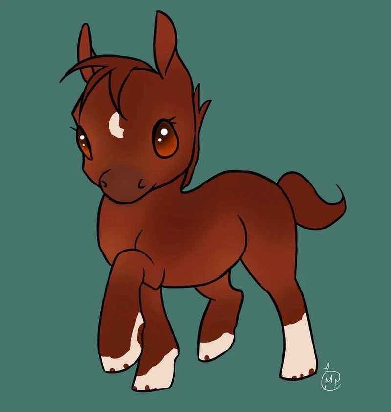 Nghệ thuật độc đáo từ ngựa chibi vẽ tay siêu đẹp