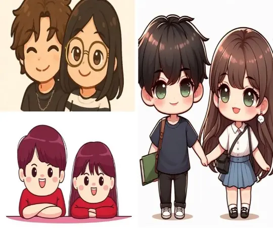 Ảnh avatar đôi chibi cute siêu dễ thương cho các cặp đôi