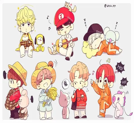 Ảnh chibi BTS mới nhất, cực kỳ dễ thương và sáng tạo