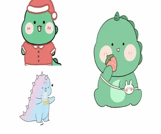 Ảnh khủng long chibi cute, thông minh và đầy màu sắc