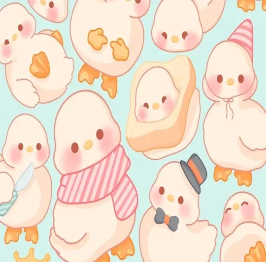 Ảnh vịt chibi phong cách hoạt hình, cực kỳ dễ thương
