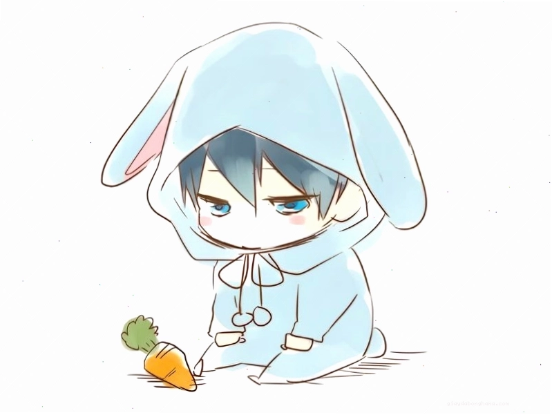 Ảnh anime chibi nữ dễ thương với mái tóc hồng và đôi mắt to tròn