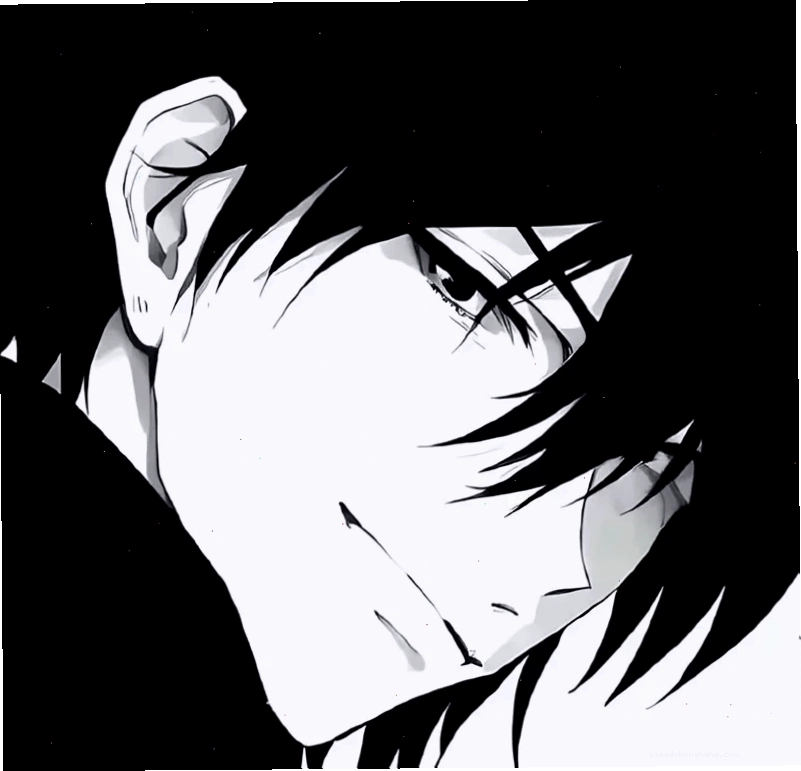 Ảnh anime đen trắng thể hiện nét nam tính mạnh mẽ